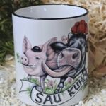 ST203 Schwarzwaldtasse Sau-Cool schwarzer Rand schwarzer Henkel