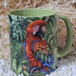 TAWL1000 Wildparadiestasse Papagei im Dschungel gr&uuml;n