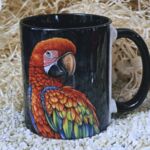 NAT10022 Wildparadiestasse Papagei im Dschungel schwarz