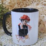 SCHWT2003 Schwarzwaldtasse Schwarzw&auml;lderin innen schwarz schwarzer Henkel