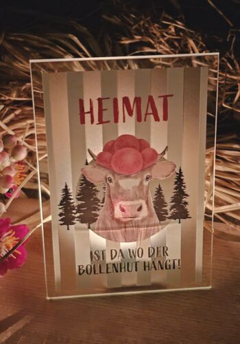 Schwa1002 Windlicht im Schwarzwaldlook Bollenhutkuh