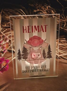 Windlicht im Schwarzwaldlook Bollenhutkuh