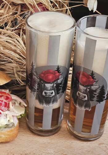 Schwa1003 Schwarzwaldglas mit Bollenhut-Kuh