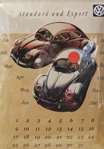 BLS1011 Blechschild VW Bulli und K&auml;fer Jahreskalender