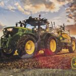 BLS1017 Blechschild John Deere im Morgenlicht