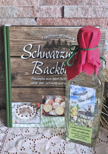 BBK1001 Schwarzwald Backbuch mit edlem Honig Williams Schn&auml;psle und Bollenhut