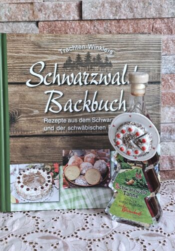 KB10007 Schwarzw&auml;lder Backbuch mit Kirschlik&ouml;r B&auml;umle Magnet Kirschtorte