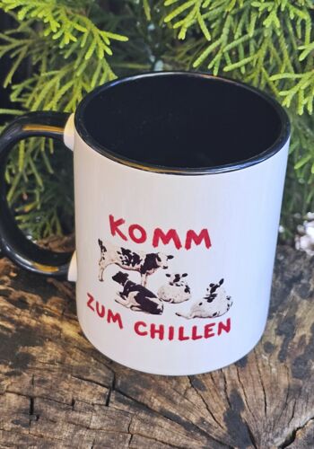 SWT10007 Schwarzwaldtasse Komm zum Chillen schwarz