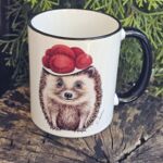 TS10030 Schwarzwaldtasse Igel schwarzer Rand schwarzer Henkel