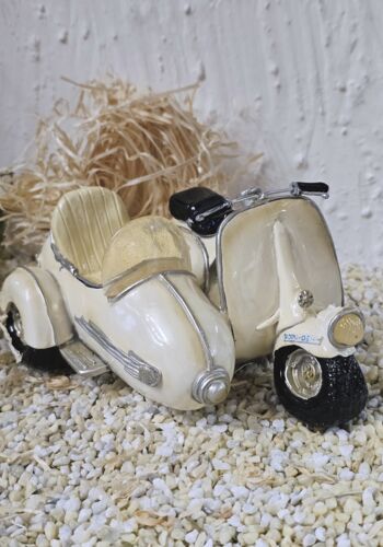 SPD100 Spardose Roller mit Beiwagen weiss