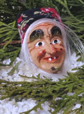 Hexenkopf handgefertigt Rottweil mit Haaren 4cm