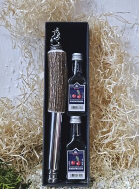 Trachtenflascherl echt Hirschhorn mit Hirsch