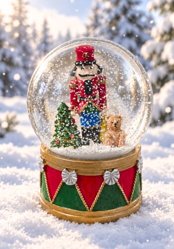 SCHK1010 Spieluhr Schneekugel mit Nussknacker
